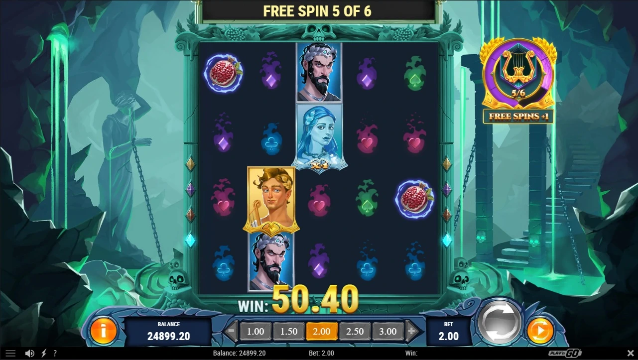 Rise of Orpheus, Free spins feature