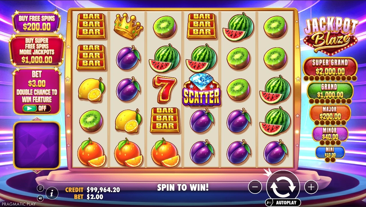 Jackpot Blaze, Base reels