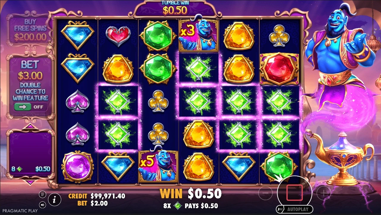 Genies Gems Bonanza, Multiplier symbols