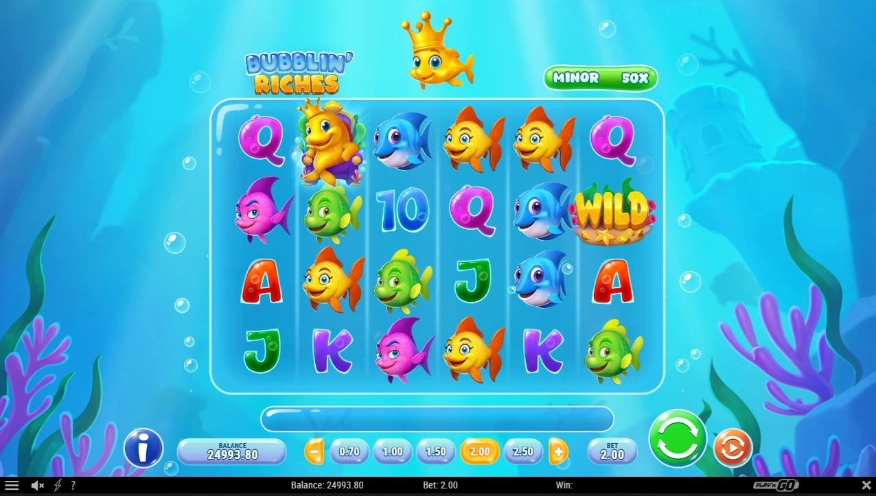 Bubblin Riches, Base reels