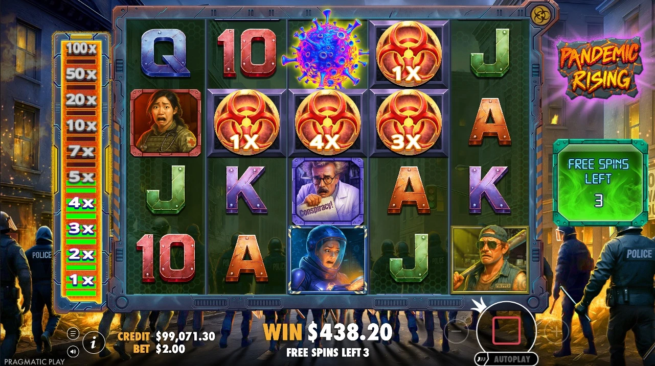 Pandemic Rising, Free spins feature