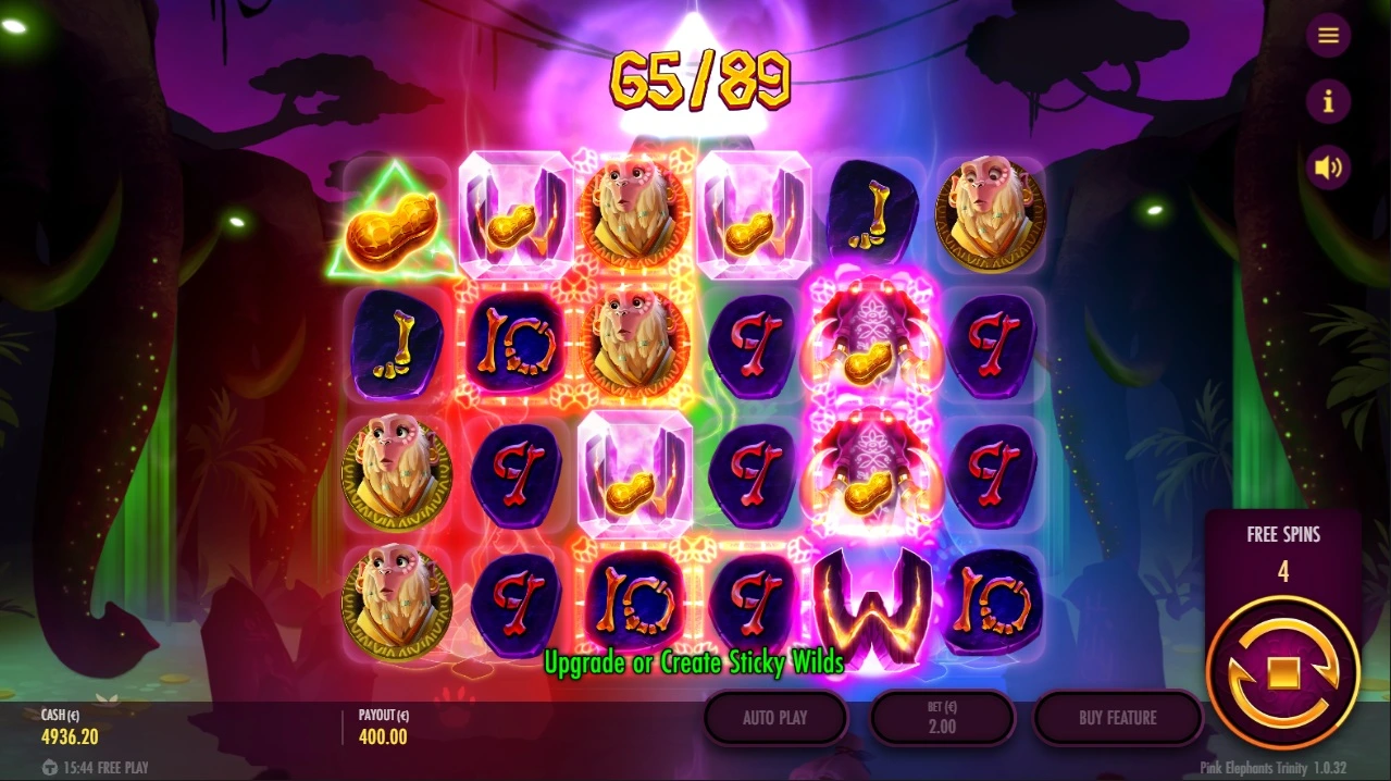 Pink Elephants Trinity, Free spins feature