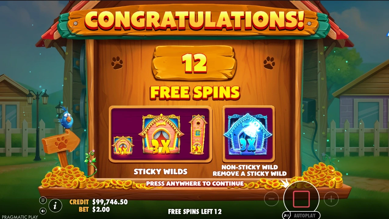 The Big Dog House, Free spins feature