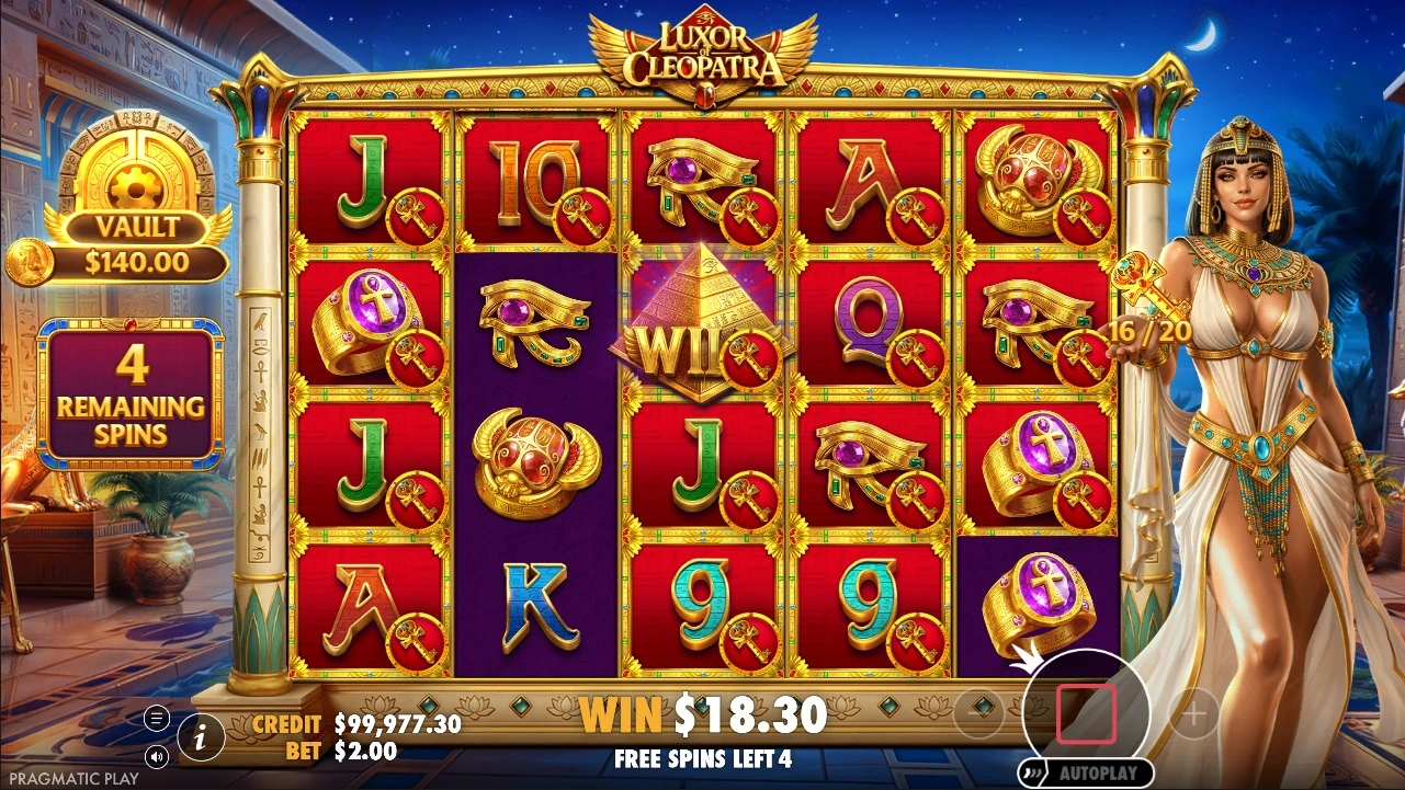 Luxor of Cleopatra, Free spins feature