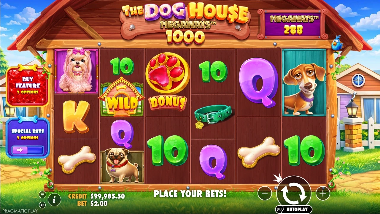 The Dog House Megaways 1000, Base reels
