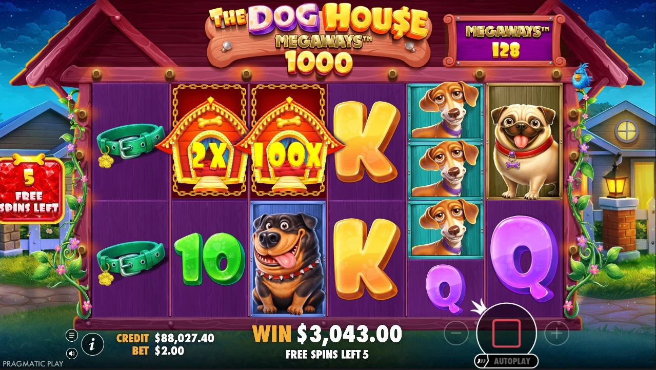 The Dog House Megaways 1000, Super Free spins 2