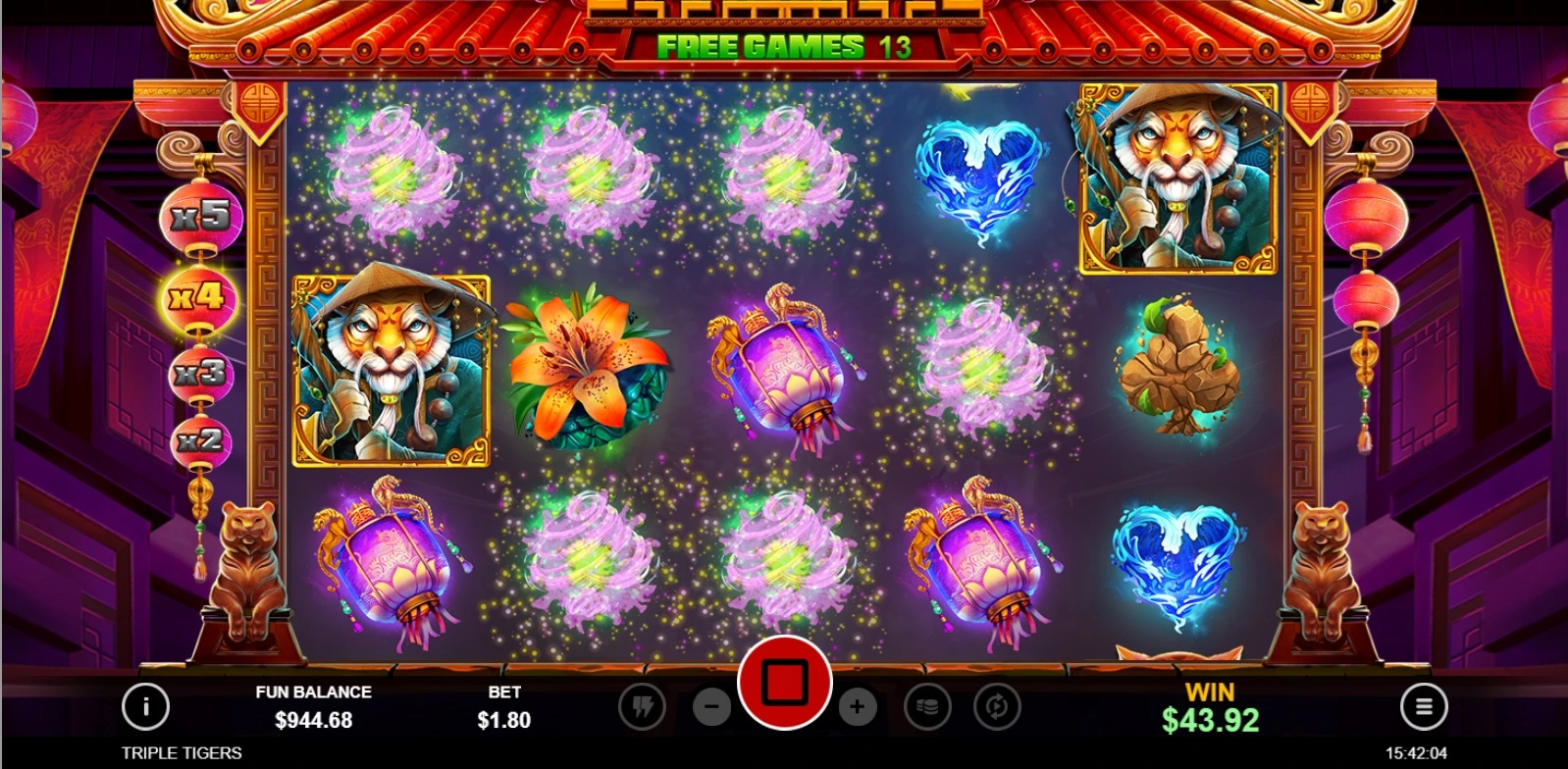Triple Tigers, Free spins feature