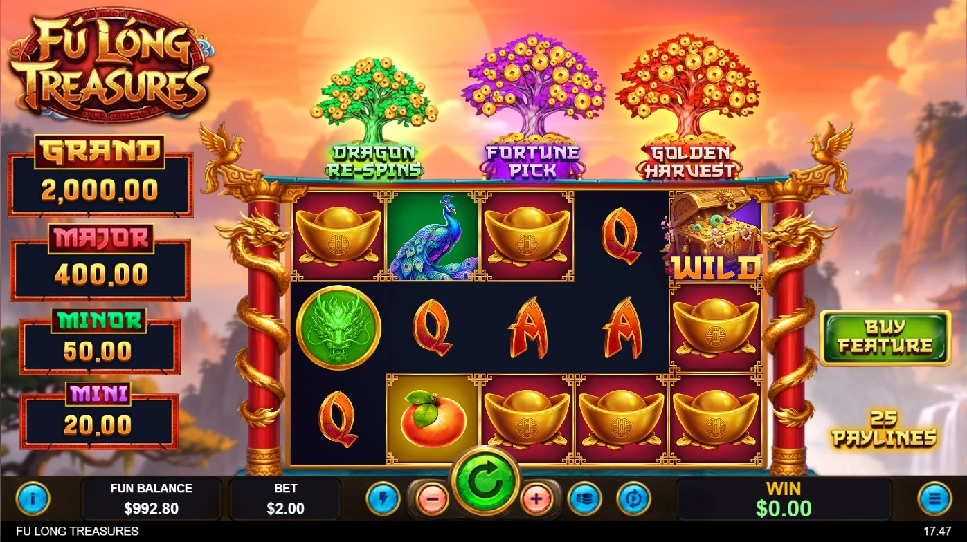 Fú Lóng Treasures, Base reels