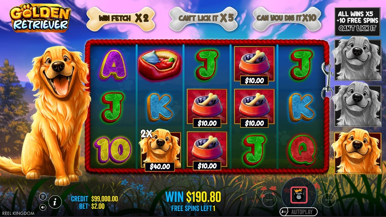 Golden Retriever, Free spins feature
