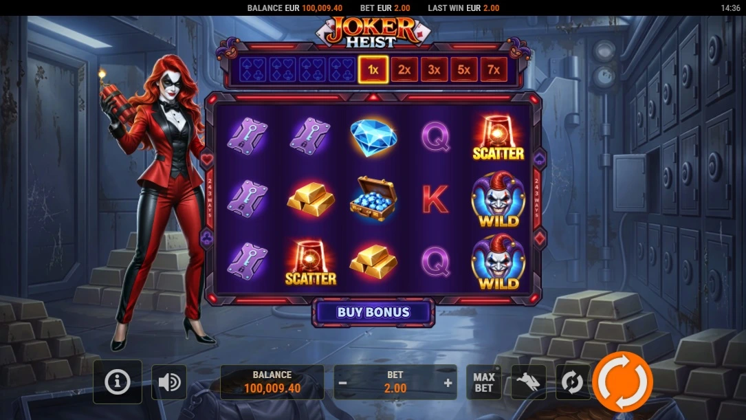 Joker Heist, Base reels