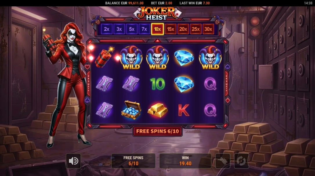 Joker Heist, Free spins feature