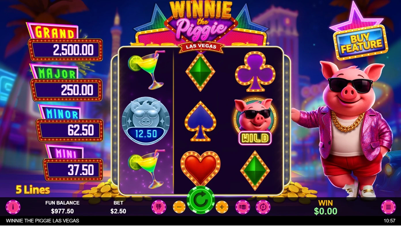 Winnie the Piggie Las Vegas, Base reels