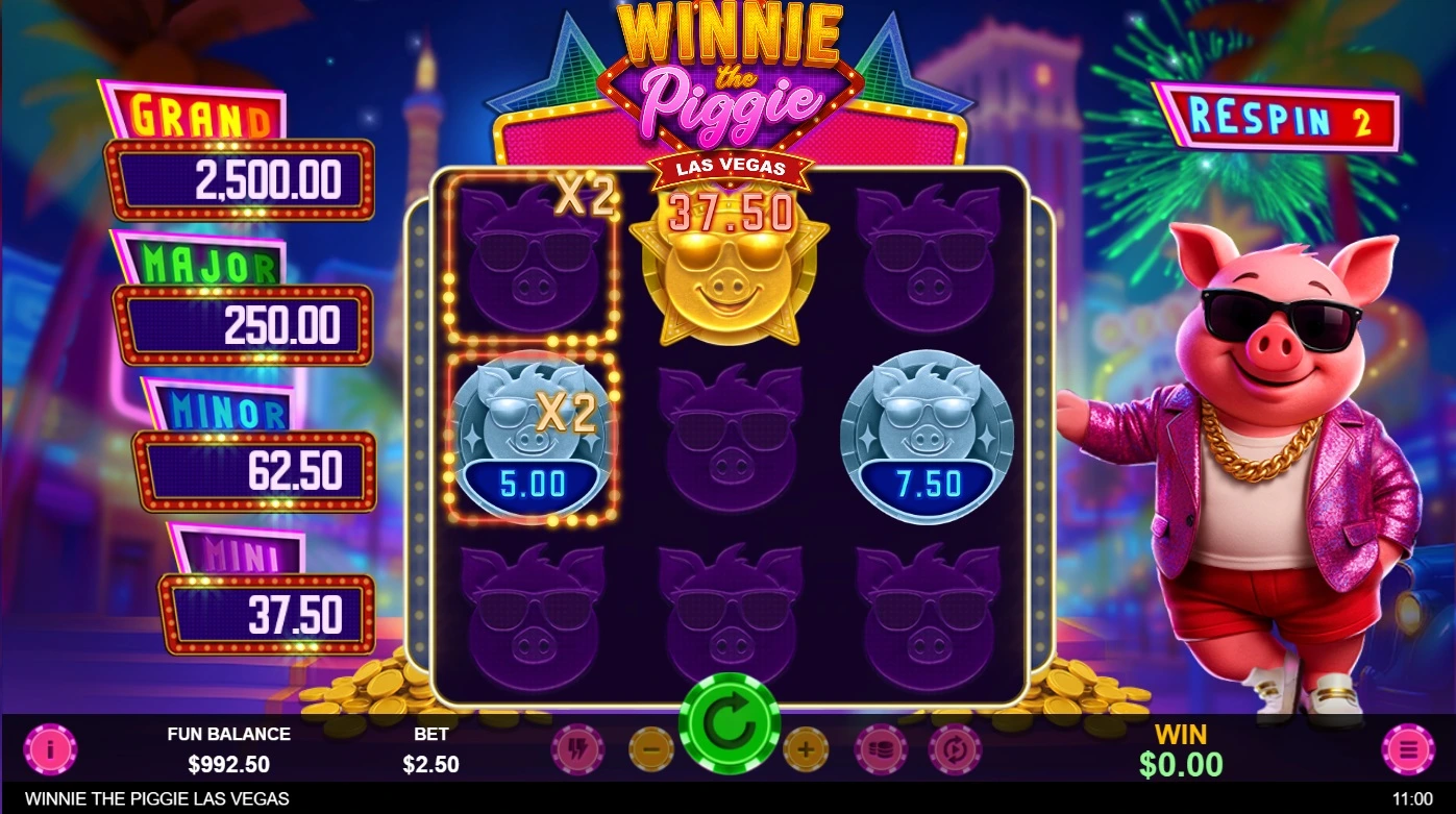 Winnie the Piggie Las Vegas, Hold & Spin
