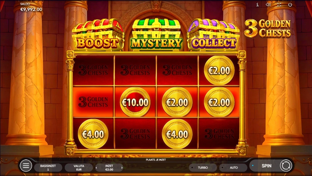3 Golden Chests, Base reels