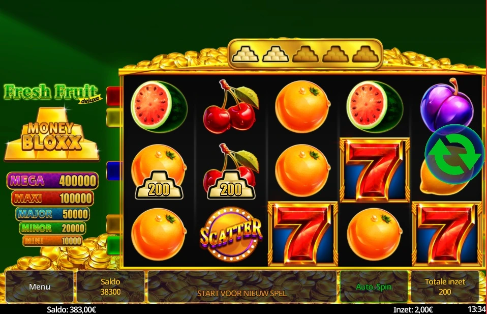 Fresh Fruit Deluxe - Money Bloxx, Base reels