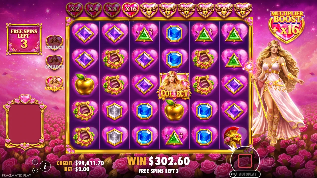 Hearts of Venus, Free spins feature