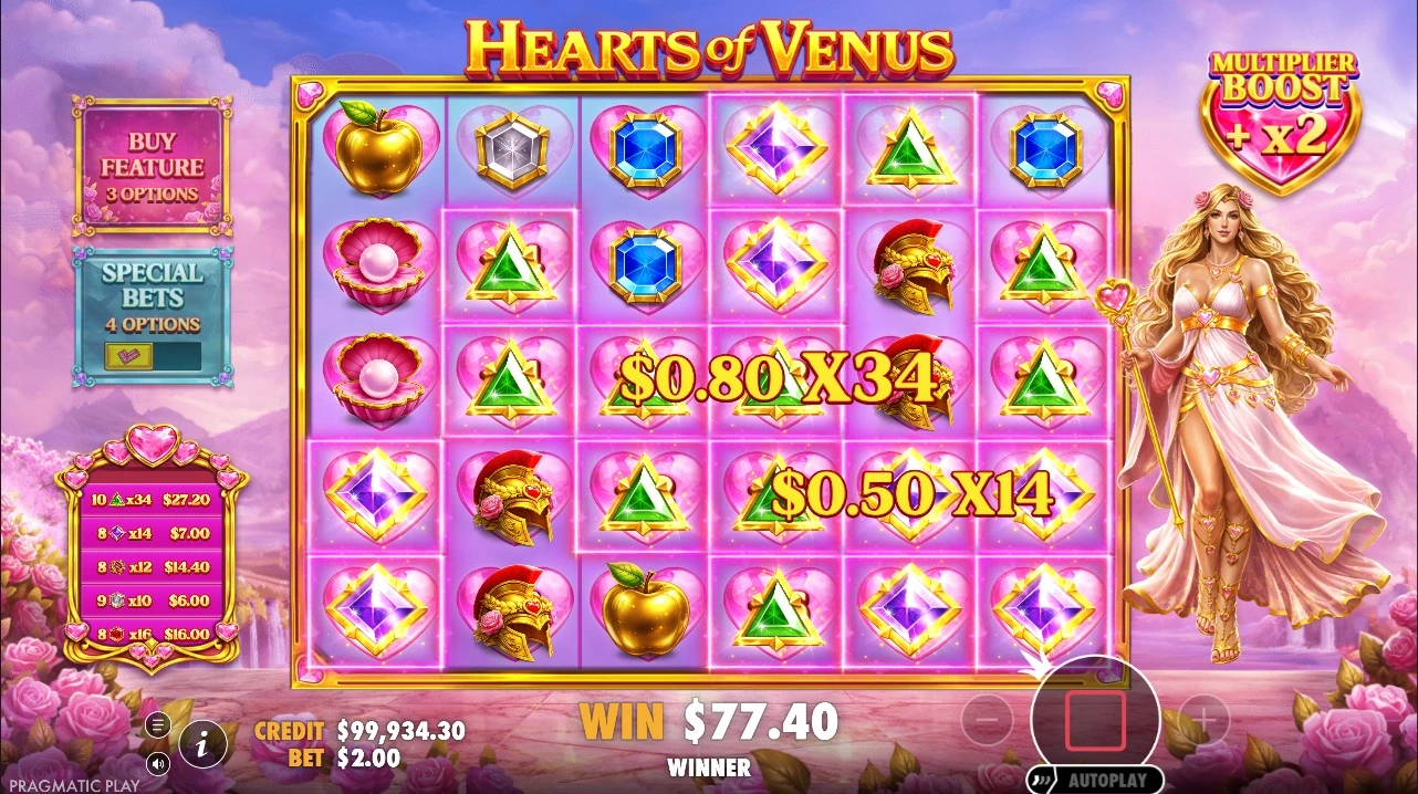Hearts of Venus, Multiplier Spots Feature