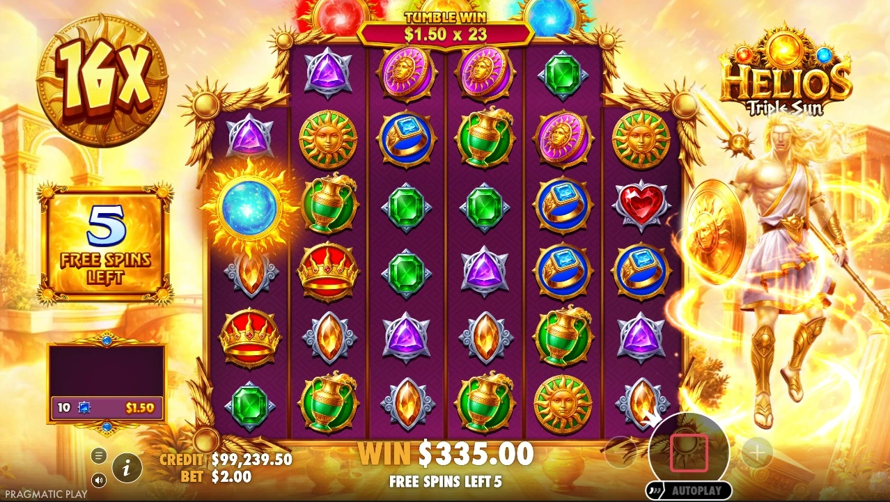 Helios Triple Sun, Free spins feature