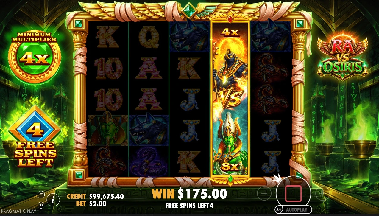 Ra vs Osiris, Free spins feature