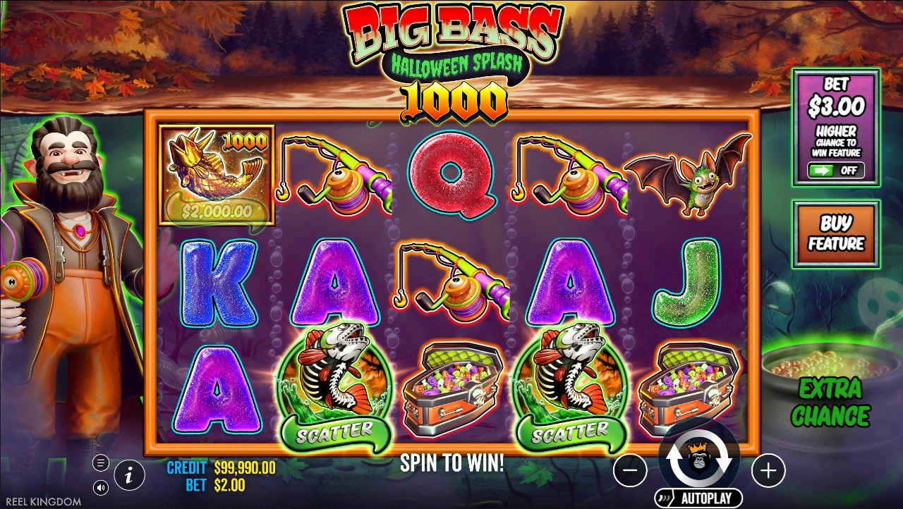 Big Bass Halloween Splash 1000, Base reels
