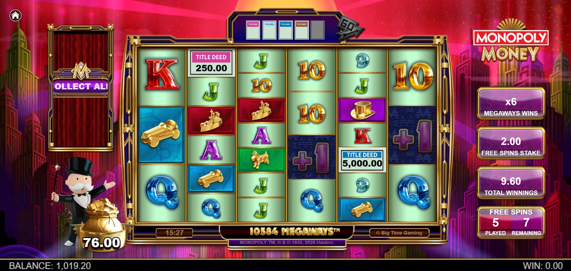 Monopoly Money, Free spins feature