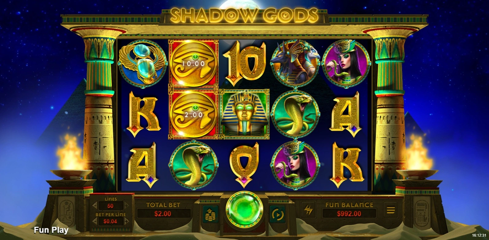 Shadow Gods, Base reels
